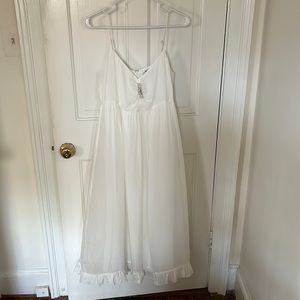 Madewell spaghetti strapped white summer dress.